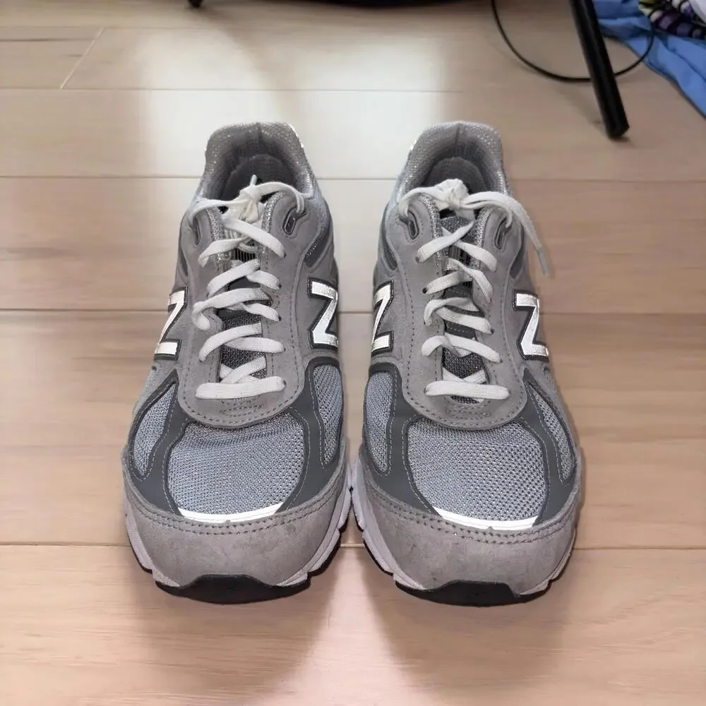 New Balance 990v4 Gray White Running Shoes Men’s Size 9.5 Made in USA - Picture 5 of 8